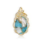 Zilveren hanger met een Turquoise mozaïek