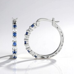Orecchini in argento con Zaffiro Ceylon Blu