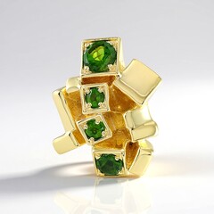 Ciondolo in argento con Diopside Russo