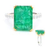 Bague en argent et Émeraude fosse D8 (Gems en Vogue)