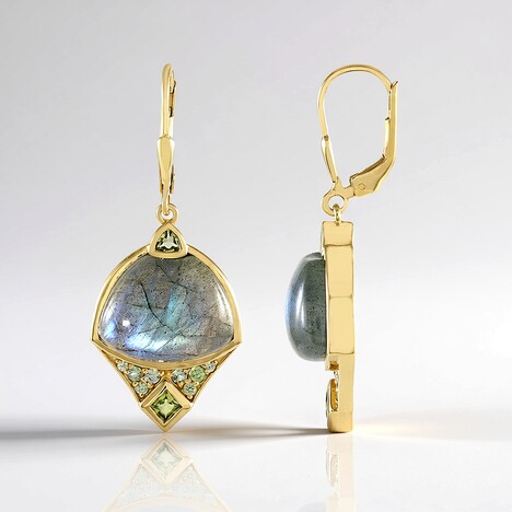 Orecchini in argento con Labradorite Verde Maniry (KM by Juwelo)