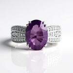 Anello in argento con Fluorite Viola