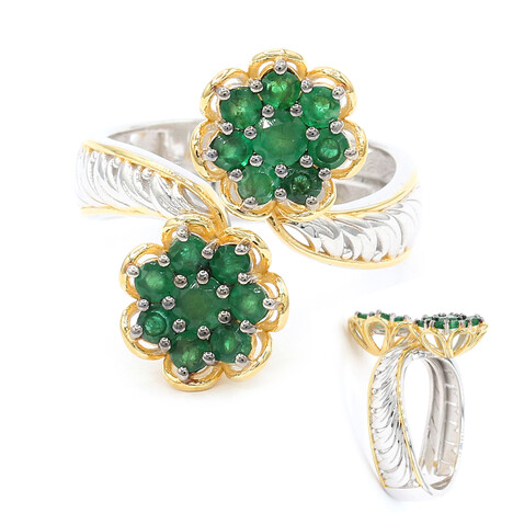 Zambian Emerald Silver Ring (Gems en Vogue)