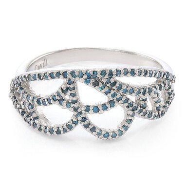 Fancy-Diamant-Silberring