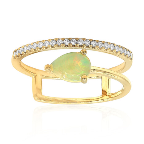 Gouden ring met een AAA Welo-opaal