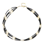 White Freshwater Pearl Silver Necklace (Riya)