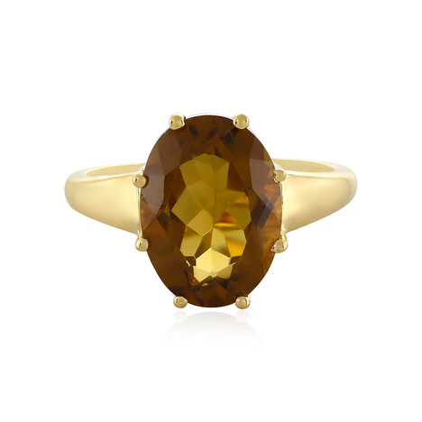 Cognac-Quarz-Silberring