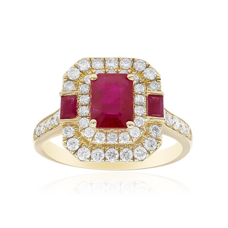 Gouden ring met een AAA Mozambique robijn (CIRARI)