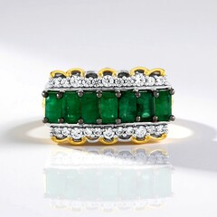 Anello in argento con Smeraldo Zambia (Gems en Vogue)