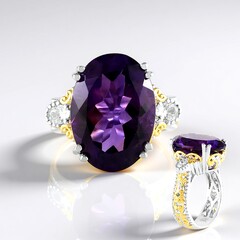 Anello in argento con Ametista (Gems en Vogue)