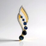 Ciondolo in oro con Zaffiro blu Kings Plains