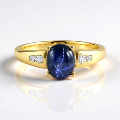 Anello in argento con Zaffiro Stellato Blu