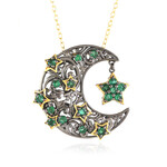 Zambian Emerald Silver Necklace (Gems en Vogue)