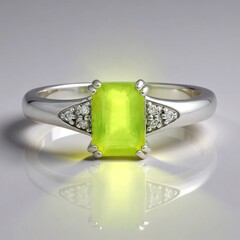 Anello in argento con Opale Verde Brasiliano