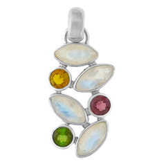 Ciondolo in argento con Labradorite Bianca