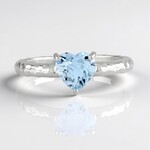 Bague en argent et Aigue-marine du Brésil