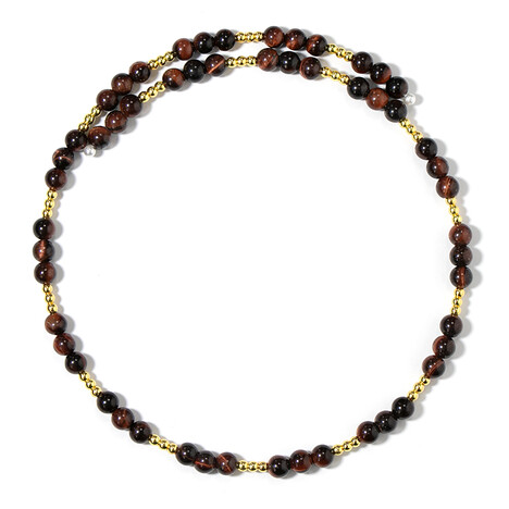 Rotes Tigerauge-Stahlhalsreif (Riya)