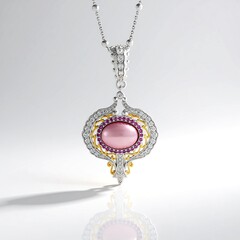 Collana in argento con Perla Mabe Rosa