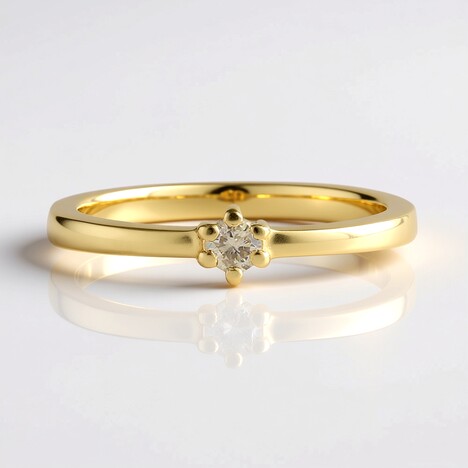 Anello in argento con Diamante Cioccolato I2