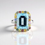 Anello in argento con Topazio Blu Cielo