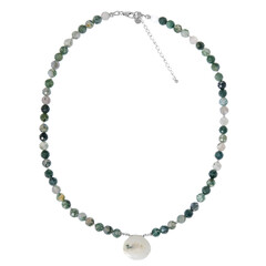 Collana in argento con Agata Bianca