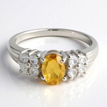 Anello in argento con Quarzo Champagne