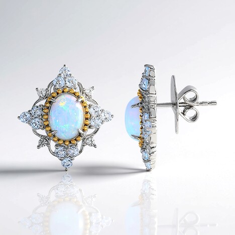 Boucles d'oreilles en argent et Opale Welo (Dallas Prince Designs)