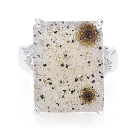 Anello in argento con Agata Glitter