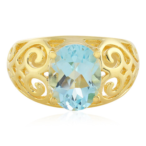 Anillo en plata con Topacio azul cielo