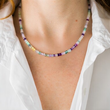 Collier en argent et Fluorite