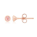 Nigerianischer Pinkfarbener Turmalin-Silberohrringe