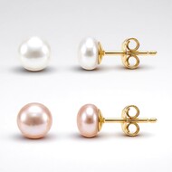 Boucles d'oreilles en argent et Perle blanche de culture d'eau douce