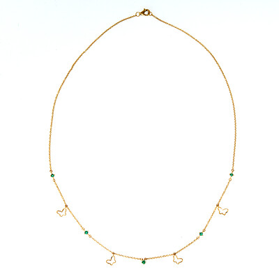 Collier en or et Emeraude de Zambie AAA (de Melo)