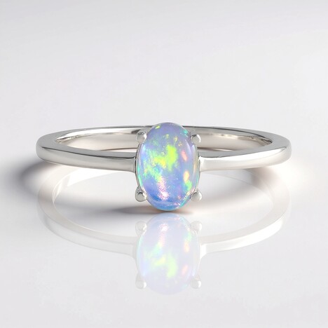 Anello in argento con Opale di Welo