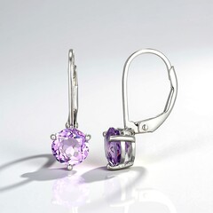 Orecchini in argento con Ametista Rose de France