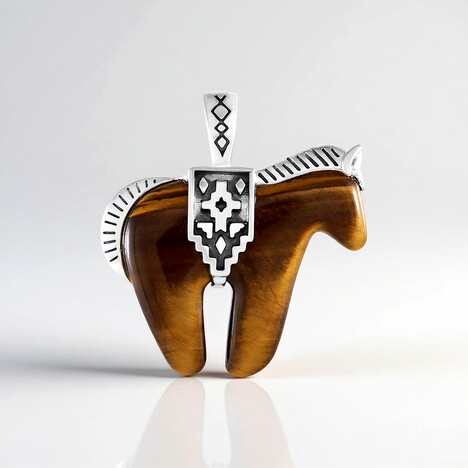 Ciondolo in argento con Occhio di Tigre (Desert Chic)