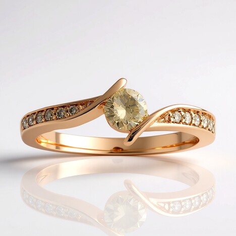 Anello in oro con Diamante Rose de France VS1 di Argyle (Annette)