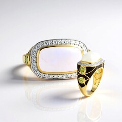 Anello in argento con Pietra di Luna Arcobaleno (Adela Silber)