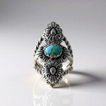 Anello in argento con Turchese Kingman (Desert Chic)