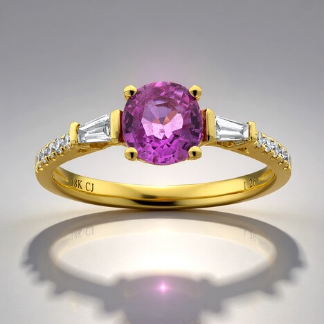 Anello in oro con Zaffiro Rosa (CIRARI)