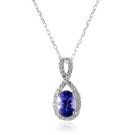 AAA-Tansanit-Goldhalskette