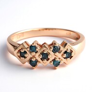 Anello da uomo placcato in oro con Diamante Fancy