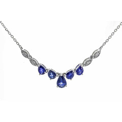 Collier en or et Saphir bleu de Ceylan