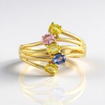Bague en argent et Saphir rose de Ceylan