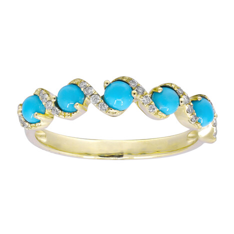 Anillo en oro con Turquesa de Arizona