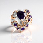 Anello in argento con Ametista (Gems en Vogue)
