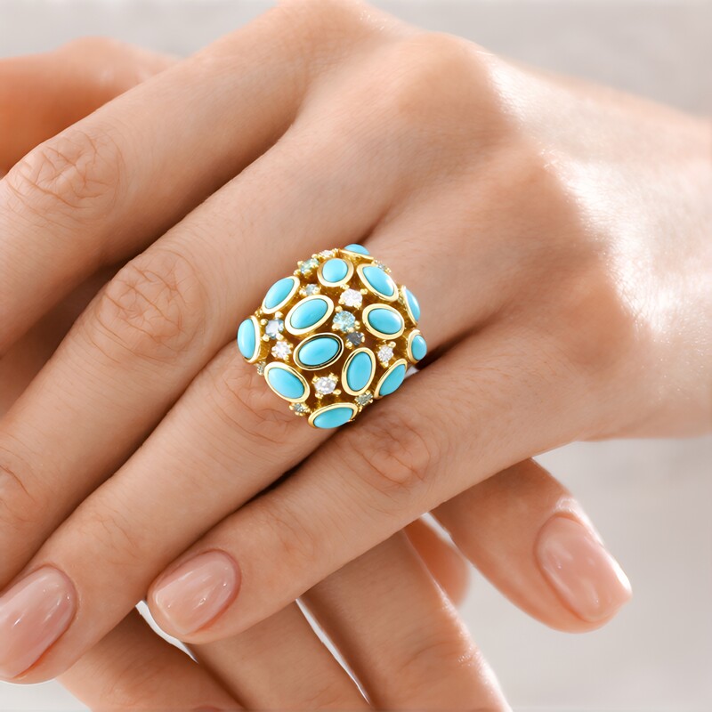 Bague en argent et Turquoise Sleeping Beauty (KM by Juwelo)