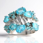 Bague en argent et Apatite bleue (de Melo Essence)