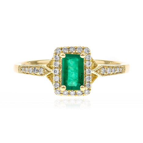 Gouden ring met een AAA Zambia smaragd (CIRARI)