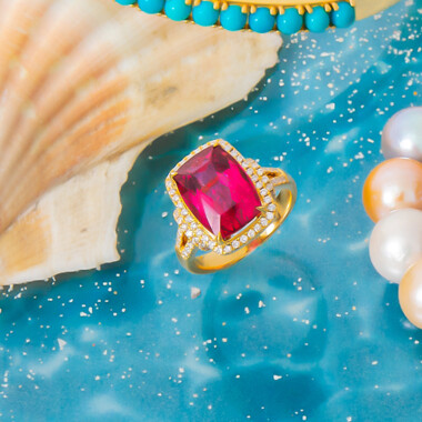 Anello in oro con Rubellite Brasiliana AAA (CIRARI)